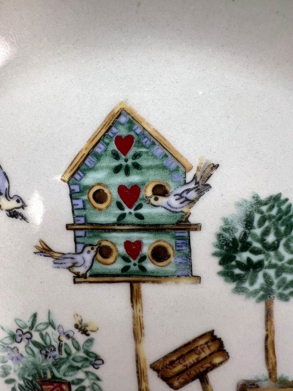 Thomson Birdhouse pottery Dinner Plate Round - Picture 3 of 6